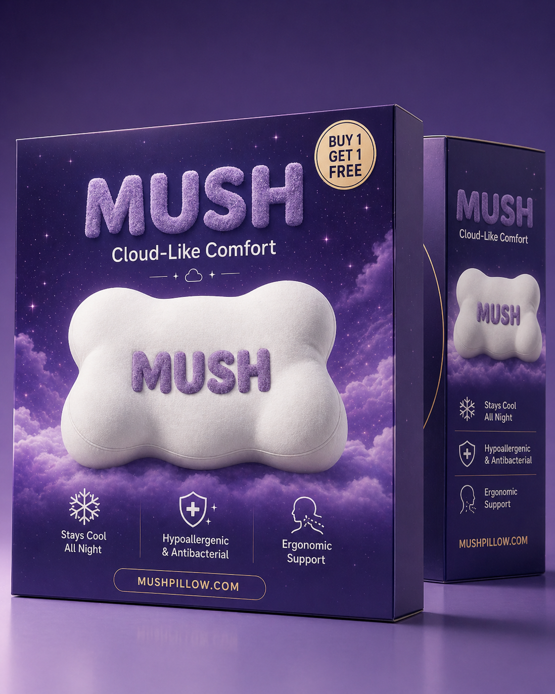 MUSH cloud-like comfort pillow box — Buy 1 Get 1 Free